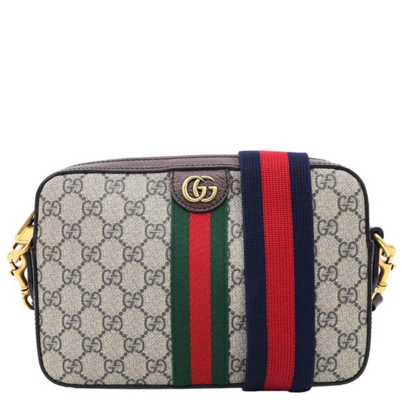 Gucci  Ophidia Small Web GG Supreme Canvas Wristlet Shoulder Bag Beige 699439 - Picture 1 of 15